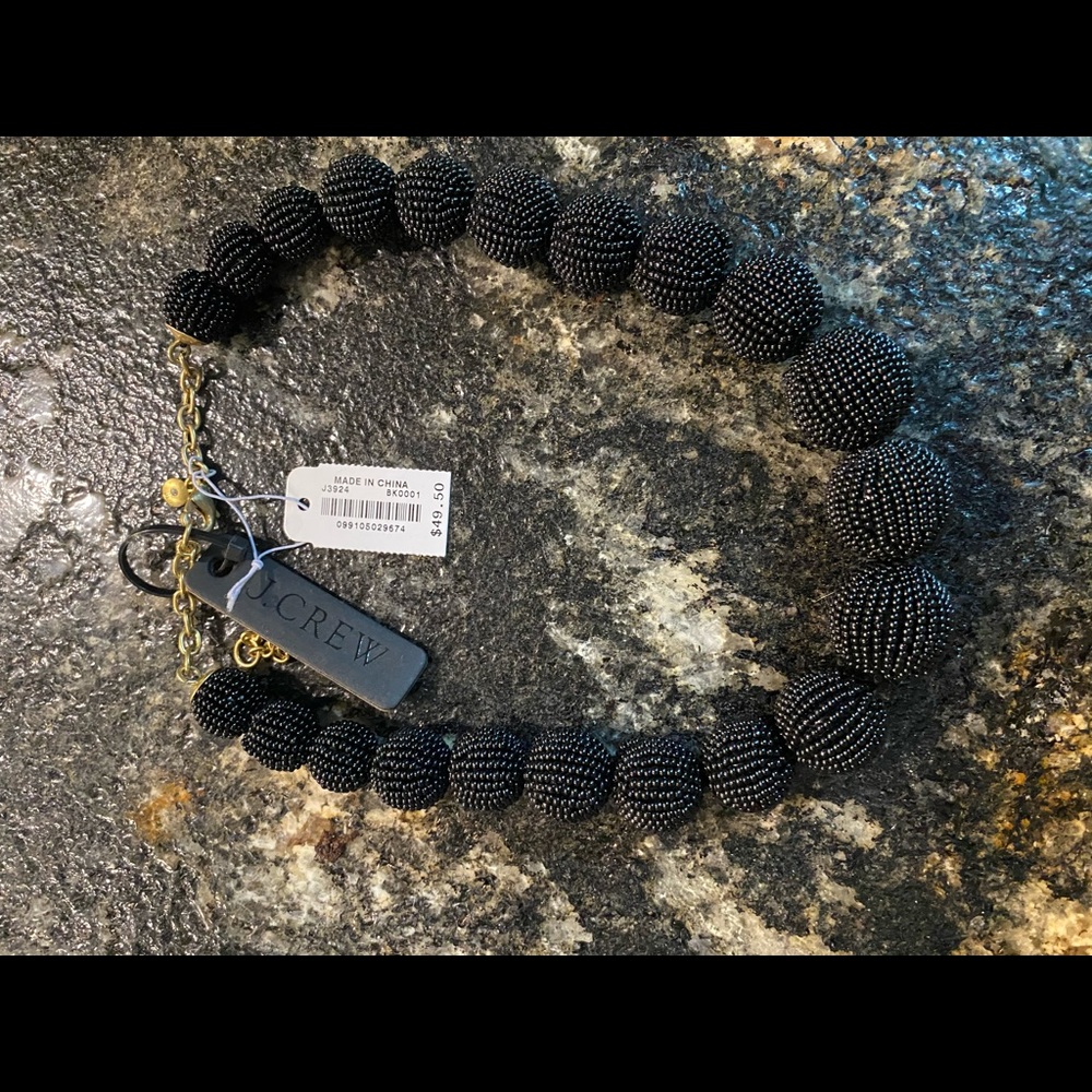 J crew black beaded necklace NWT
